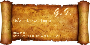 Görbicz Imre névjegykártya